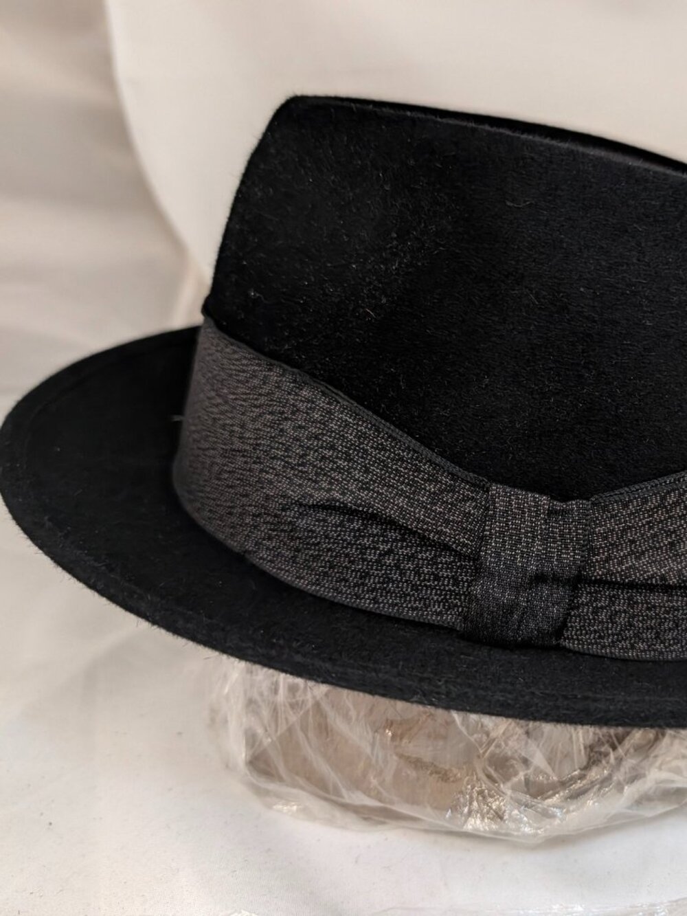 Vintage 1961 Pilgrim Diamond Jubilee Black Fedora Hat Sz 7-1/8 Sears USA